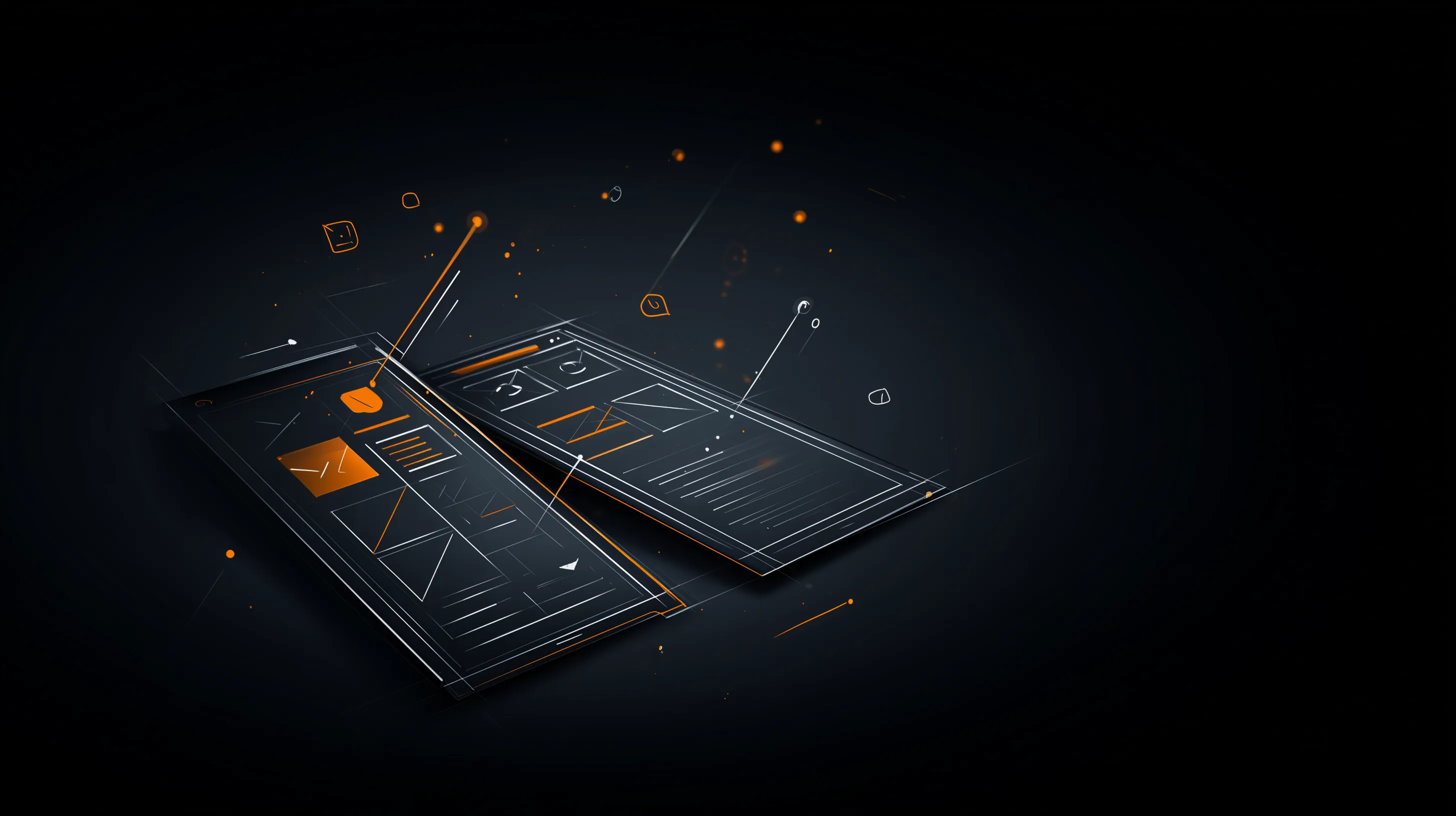 Mobile and tablet wireframe sketches